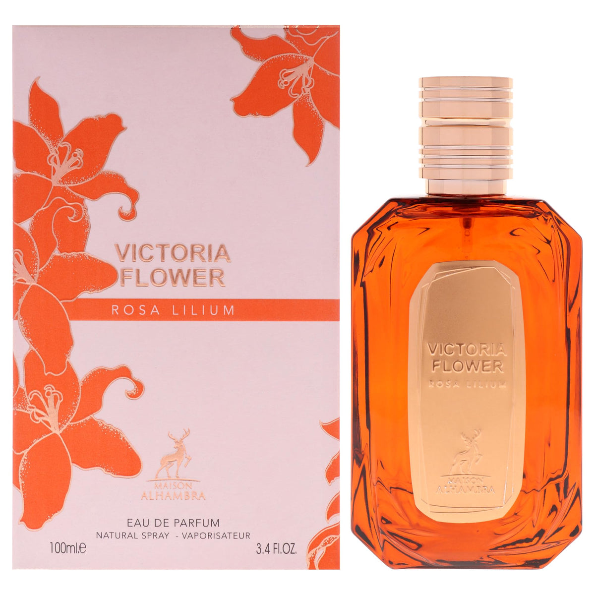 Victoria Flower Rosa Lilium by Alhambra, 3.4 oz Eau De Parfum Spray for Women