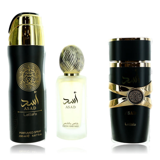 Asad by Lattafa, 3 Piece Gift Set for Men