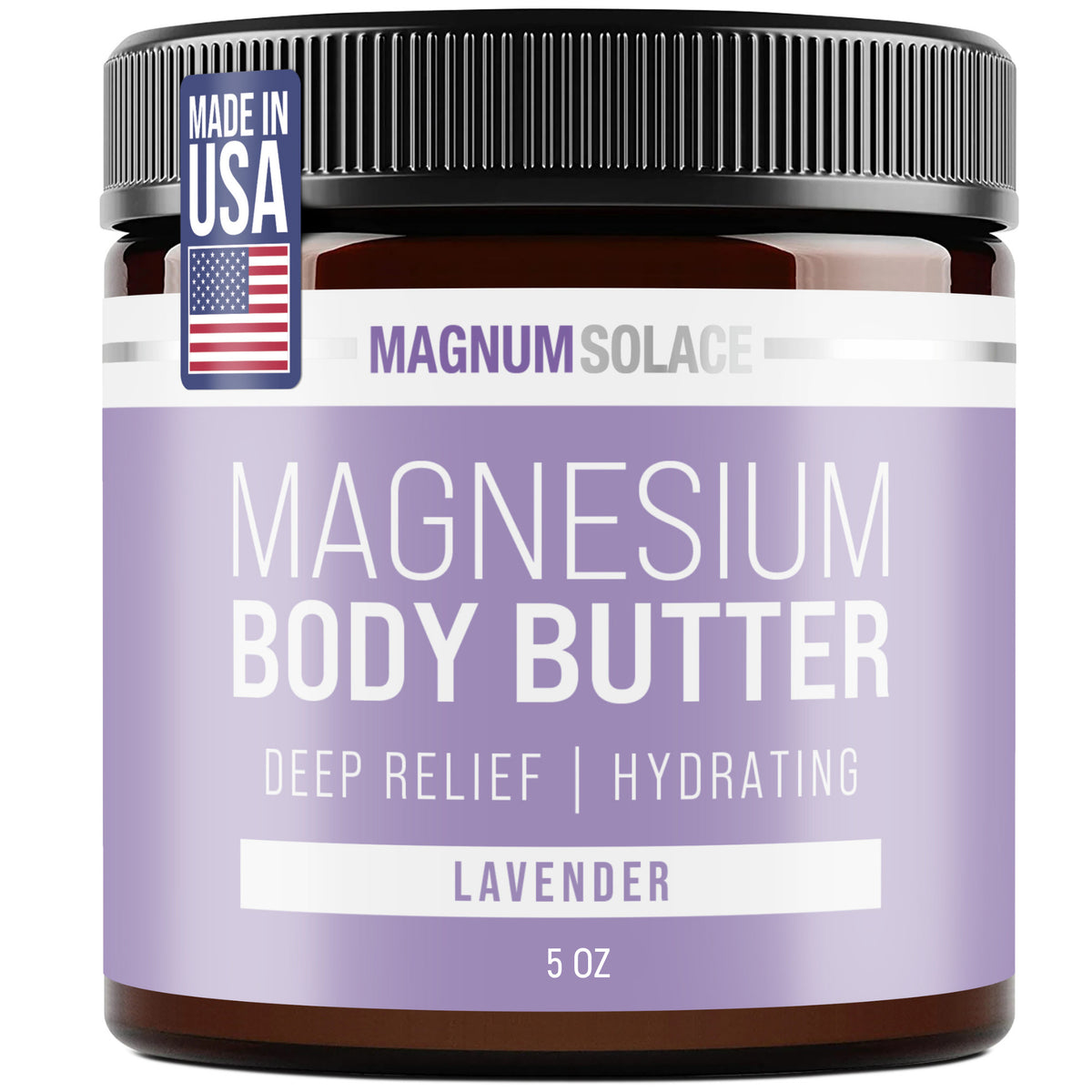 Magnesium Body Butter by Magnum Solace, 5 oz Body Butter- Lavender
