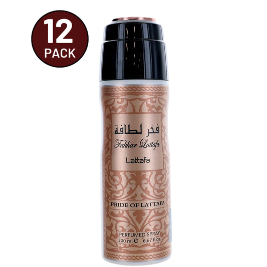 Fakhar by Lattafa, 6.7 oz Perfumed Deodorant Spray for Women 12 Pack