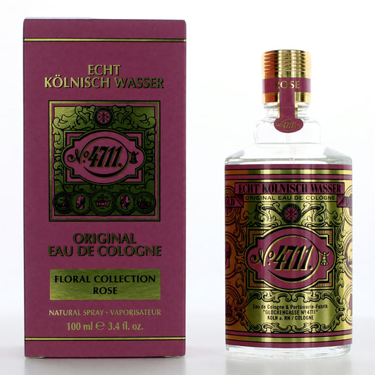 4711 Floral Collection Rose by 4711, 3.4oz Eau De Cologne Spray for Unisex