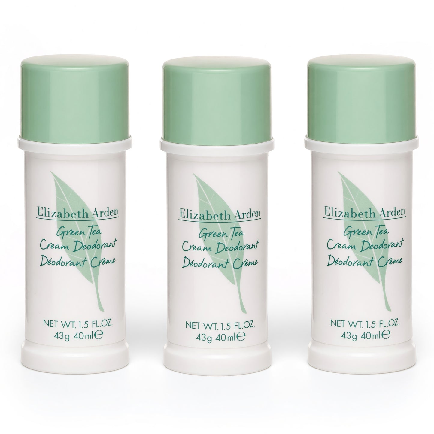 Green Tea by Elizabeth Arden, 3x1.5oz (4.5oz total) Cream Deodorant women