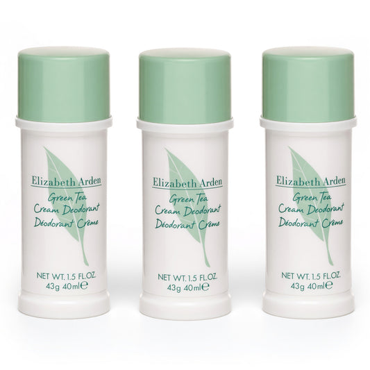 Green Tea by Elizabeth Arden, 3x1.5oz (4.5oz total) Cream Deodorant women