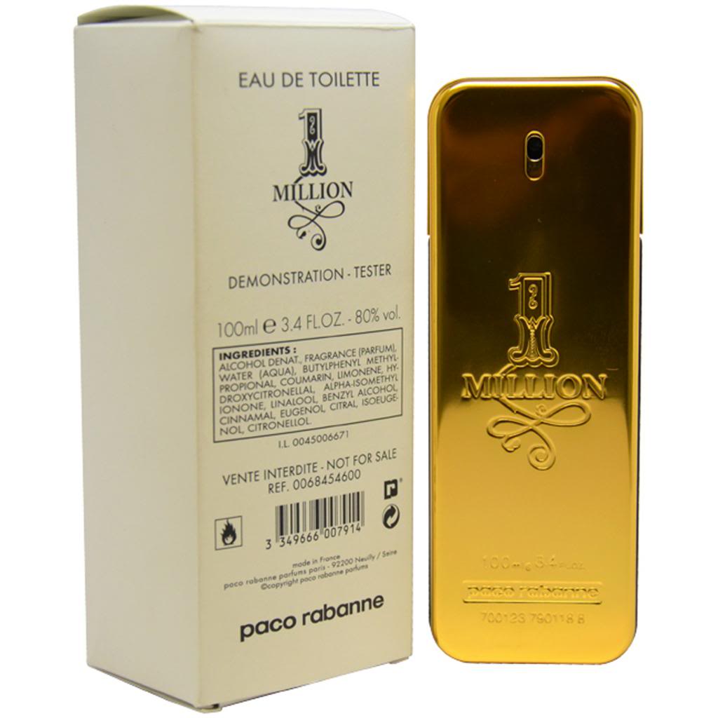 One Million by Paco Rabanne, 3.4 oz Eau De Toilette Spray for Men Tester