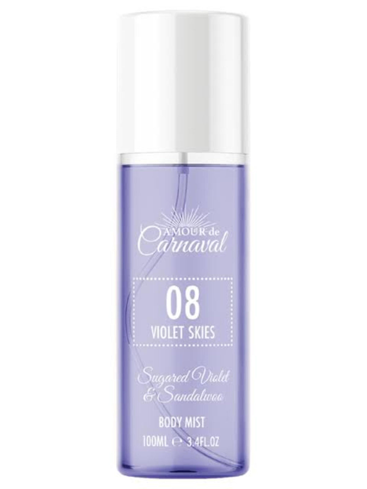 08 Violet Skies by Amour De Carnaval, 3.4 oz Body Mist for Women