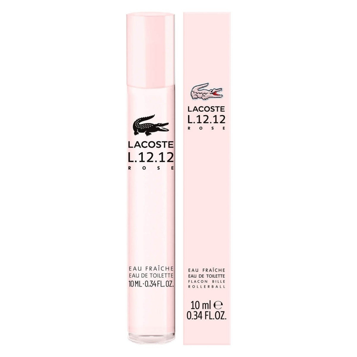 L.12.12 Rose Eau Fraiche by Lacoste, 0.33 oz Eau De Toilette Rollerball for Women