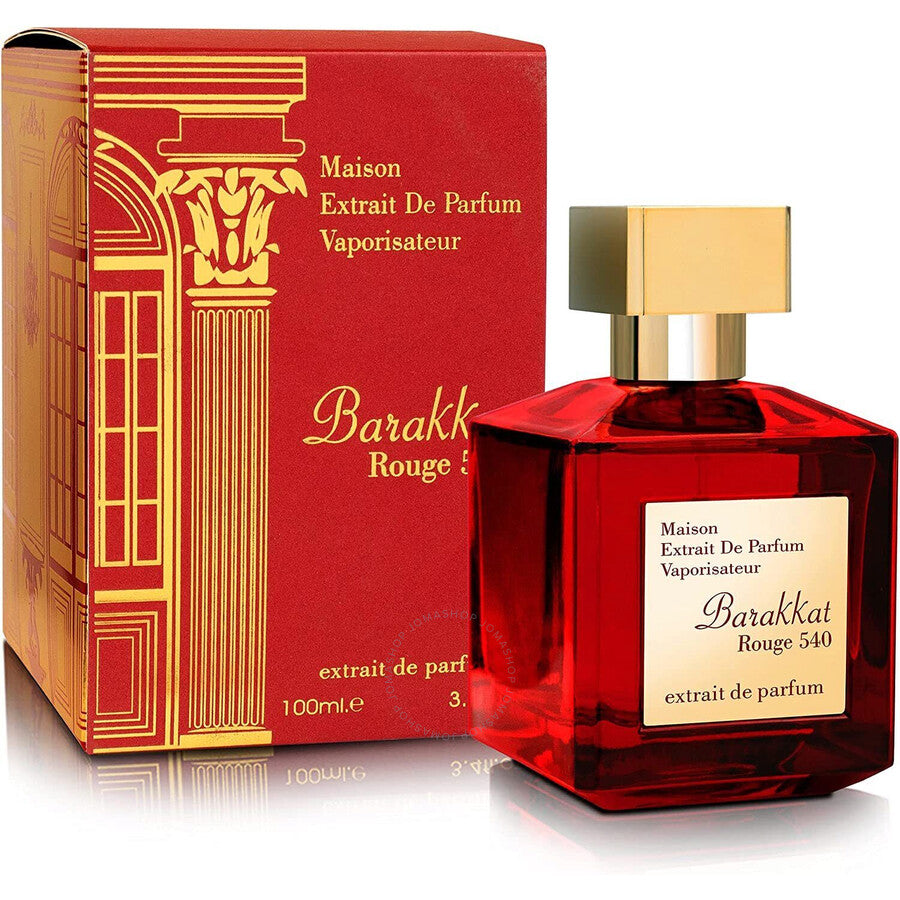 Barakkat Rouge 540 by Fragrance World, 3.4 oz Extrait De Parfum Spray for Unisex