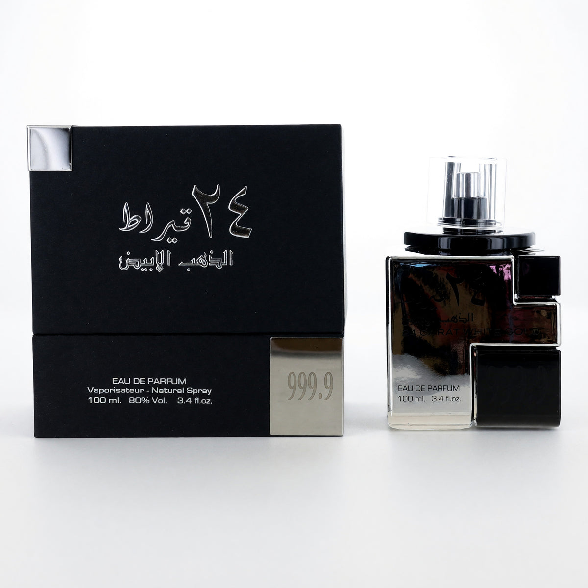 24 Carat White Gold by Lattafa, 3.4 oz EDP Spray for Unisex