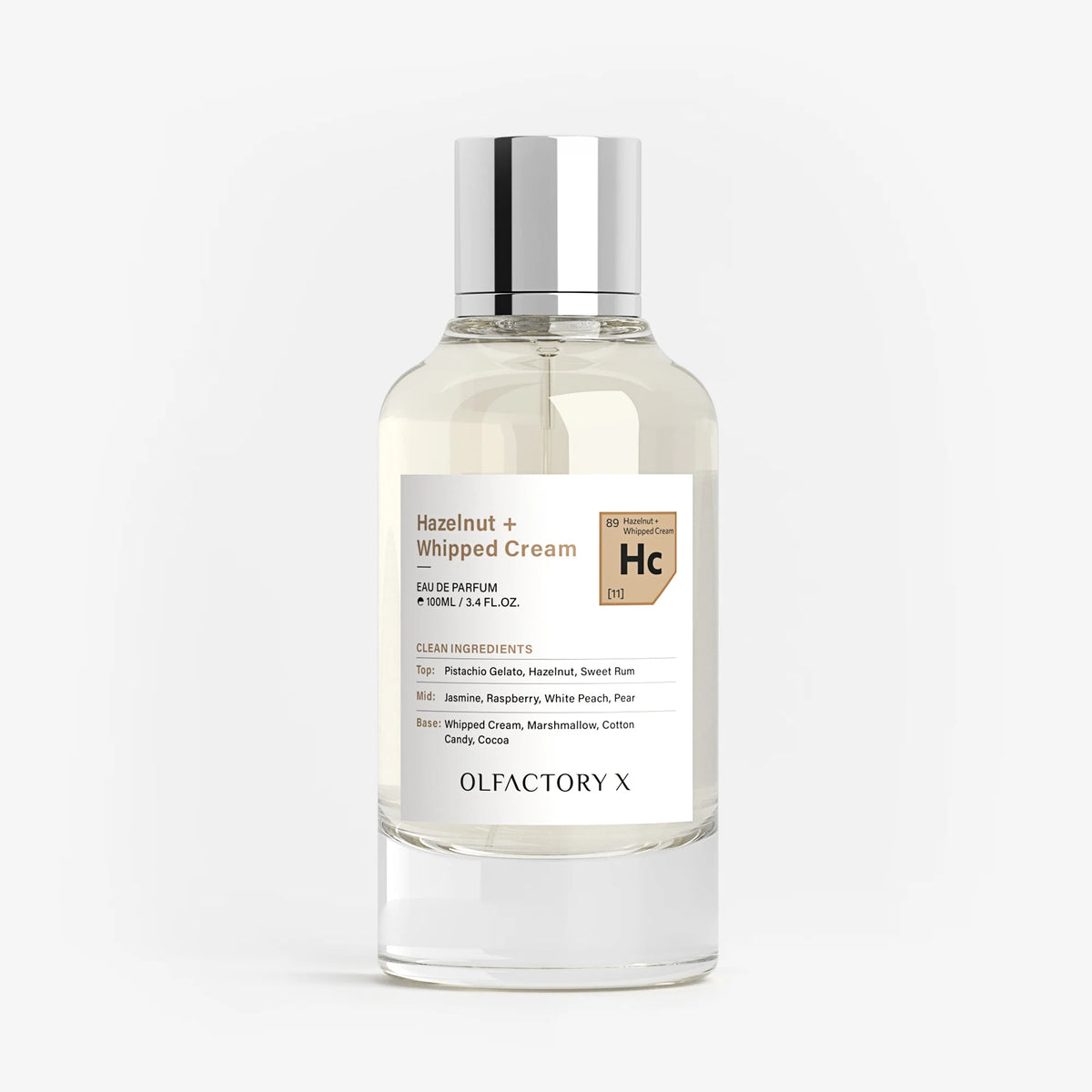 Hazelnut + Whipped Cream by Olfactory X, 3.4 oz Eau De Parfum Spray for Unisex