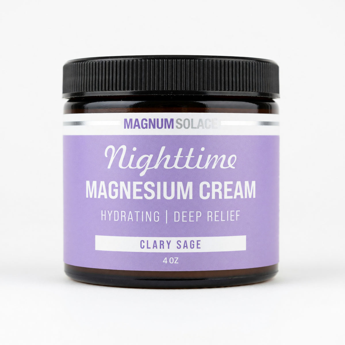 Nighttime Magnesium Cream by Magnum Solace, 5 oz Lotion- Clary Sage