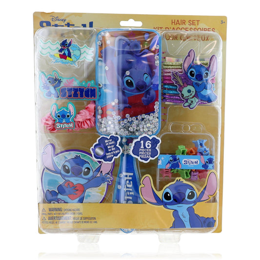 Stitch Brush & Hair Accessories by Disney, 16 Piece Set for Kids