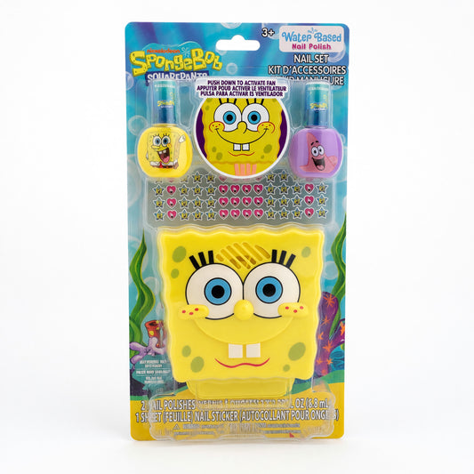 Spongebob Nail Set with Nail Dryer, 14 Piece Set for Kids